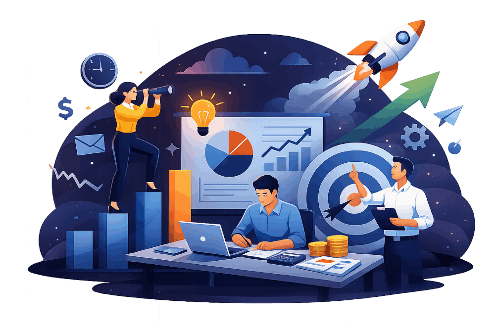 Business growth analytics illustration